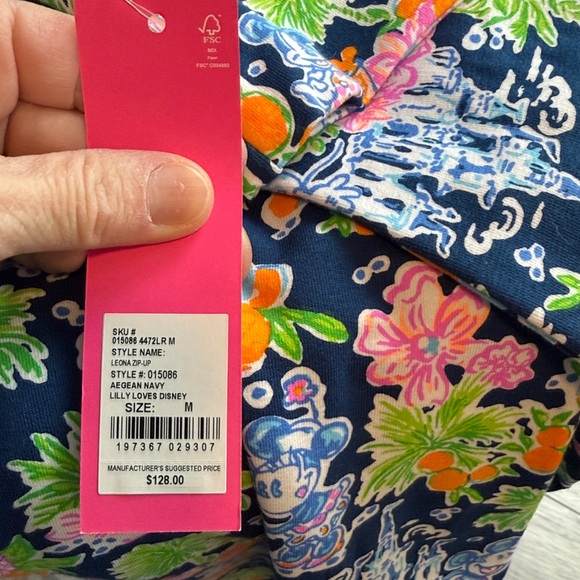 Lilly Pulitzer by Disney Floral Zip-Up Jacket with the castle and Mickey - Picture 5 of 6
